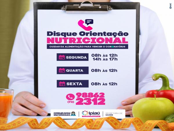 Secretaria de Saúde de Ipiaú disponibiliza orientação nutricional para a população 