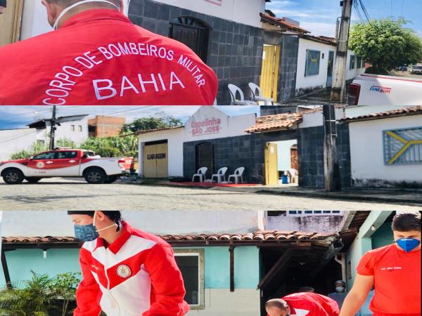 Corpo de Bombeiros atende pedido da Prefeitura de Ipiaú para mais uma desinfecção do Abrigo dos Idosos