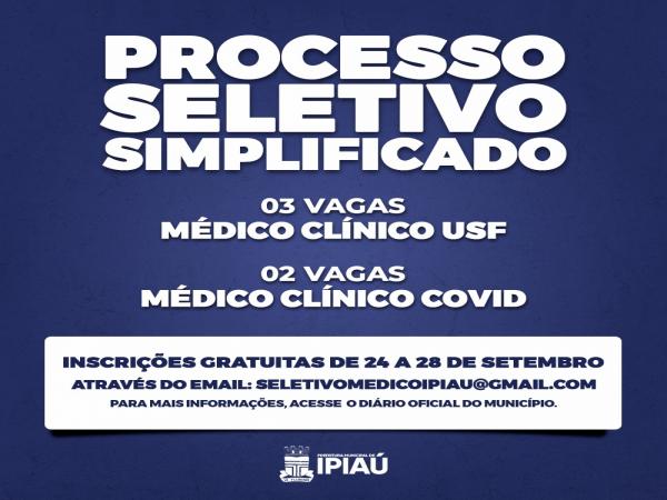Prefeitura de Ipiaú abre processo seletivo para contratação de médicos