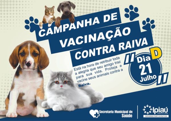 Campanha de Vacinação Antirrábica vai até dia 21 de julho