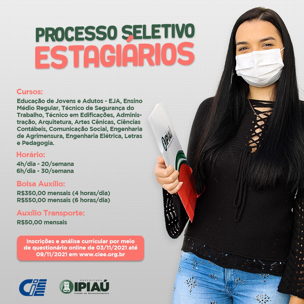 Prefeitura de Ipiaú realiza processo seletivo para contratação de estagiários